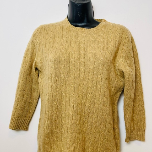 Vintage J. Crew Gold Sparkle Cable Knit Sweater 2000s small - Picture 2 of 10